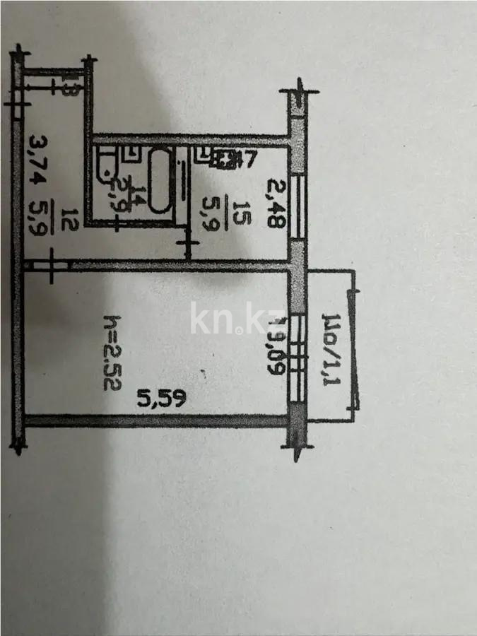 Продажа 1-комнатной квартиры, 33.6 м², мкр. Алмагуль, дом  14 - Продажа квартир в Алматы фото 4 из 4