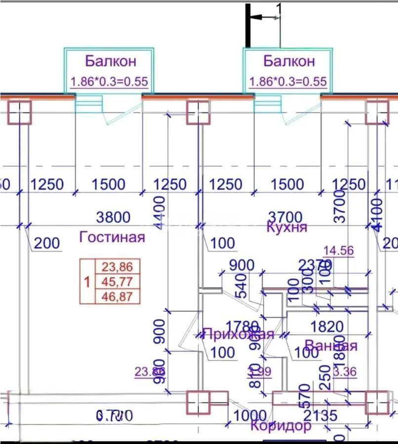Продажа 2-комнатной квартиры, 47 м², ул. Береке, дом  7 стр - Продажа  двухкомнатных квартир в Алматы с фото фото 2 из 2