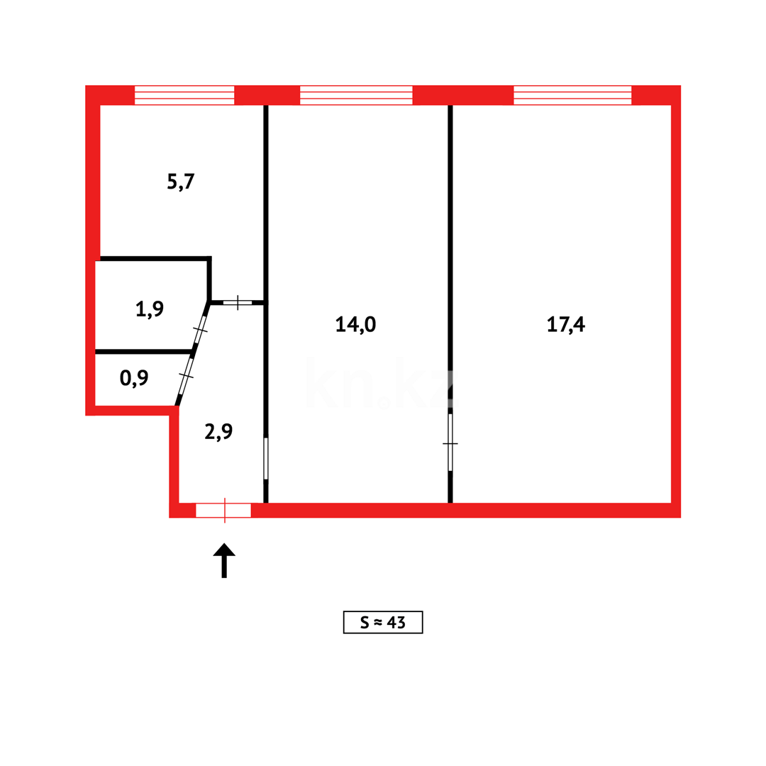 Продажа 2-комнатной квартиры, 45 м², 13 мкр., дом  13 - Продажа квартир в Актау фото 6 из 6