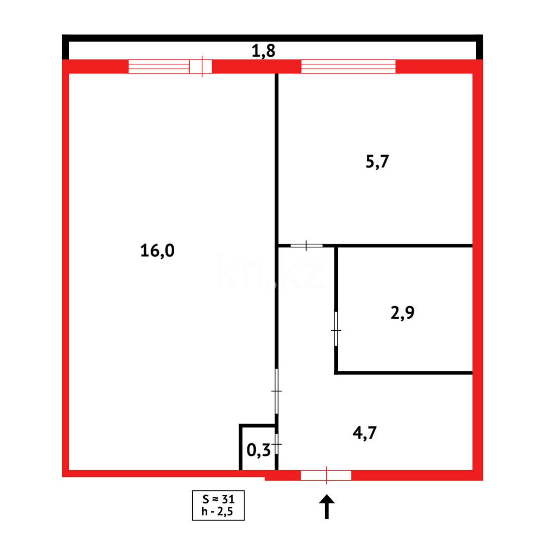 Продажа 1-комнатной квартиры, 30 м² в Караганде - фото 14