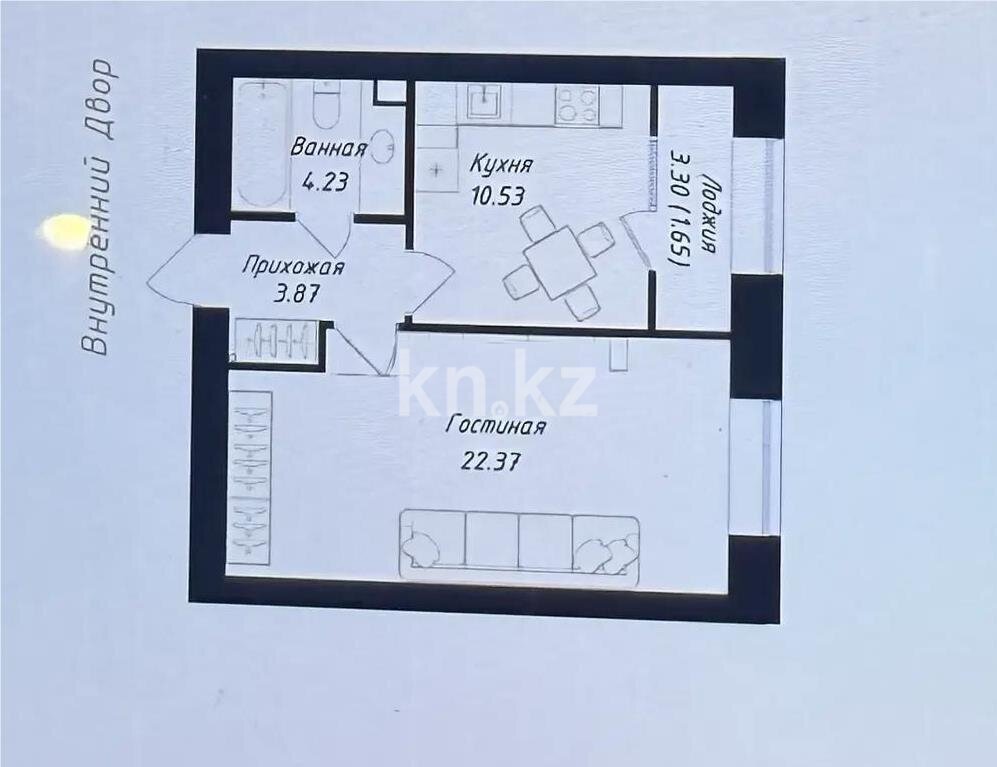 Продажа 1-комнатной квартиры, 43 м² в Астане