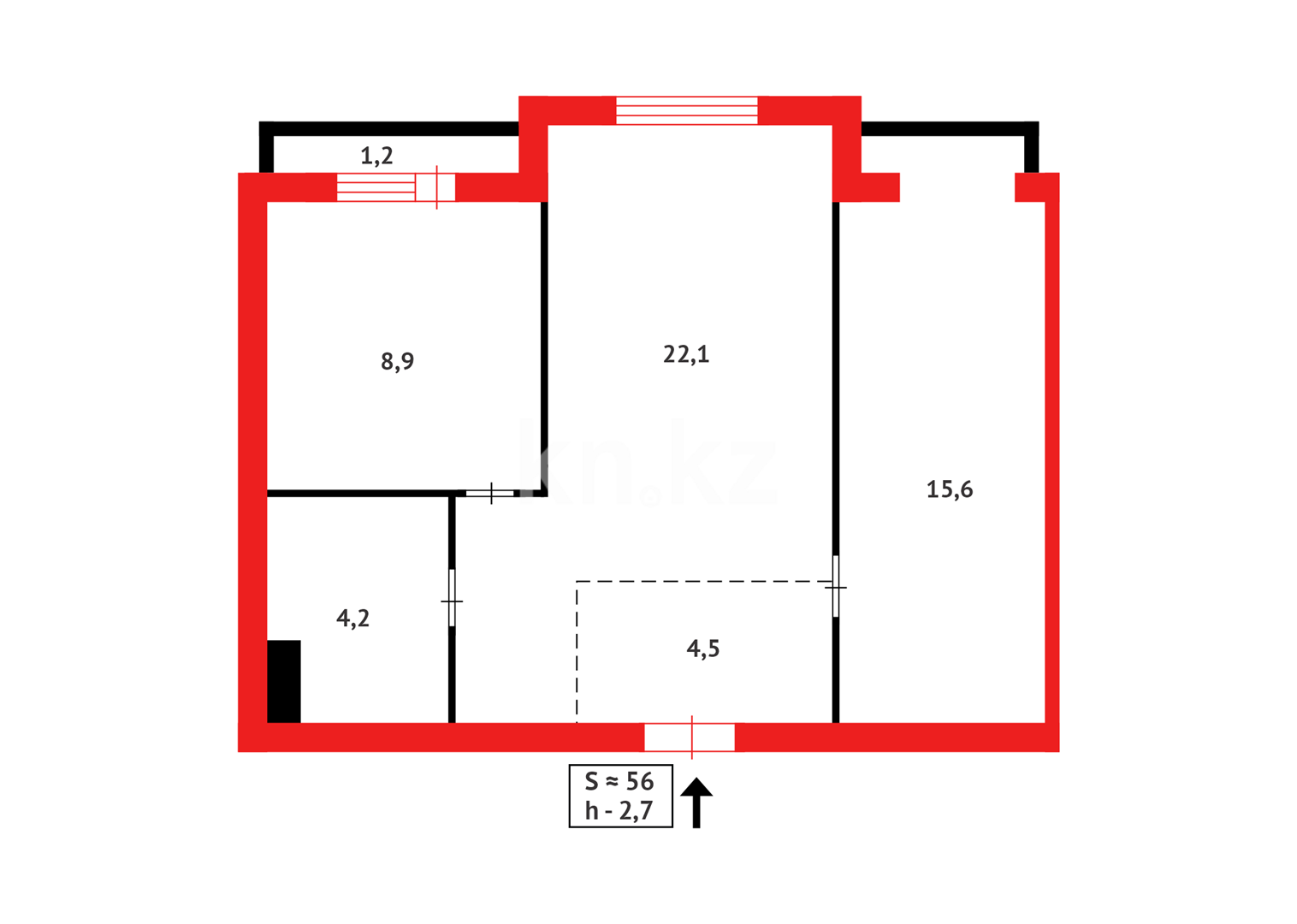 Продажа 2-комнатной квартиры, 56.5 м² - Продажа двухкомнатных квартир в Астане фото 18 из 18