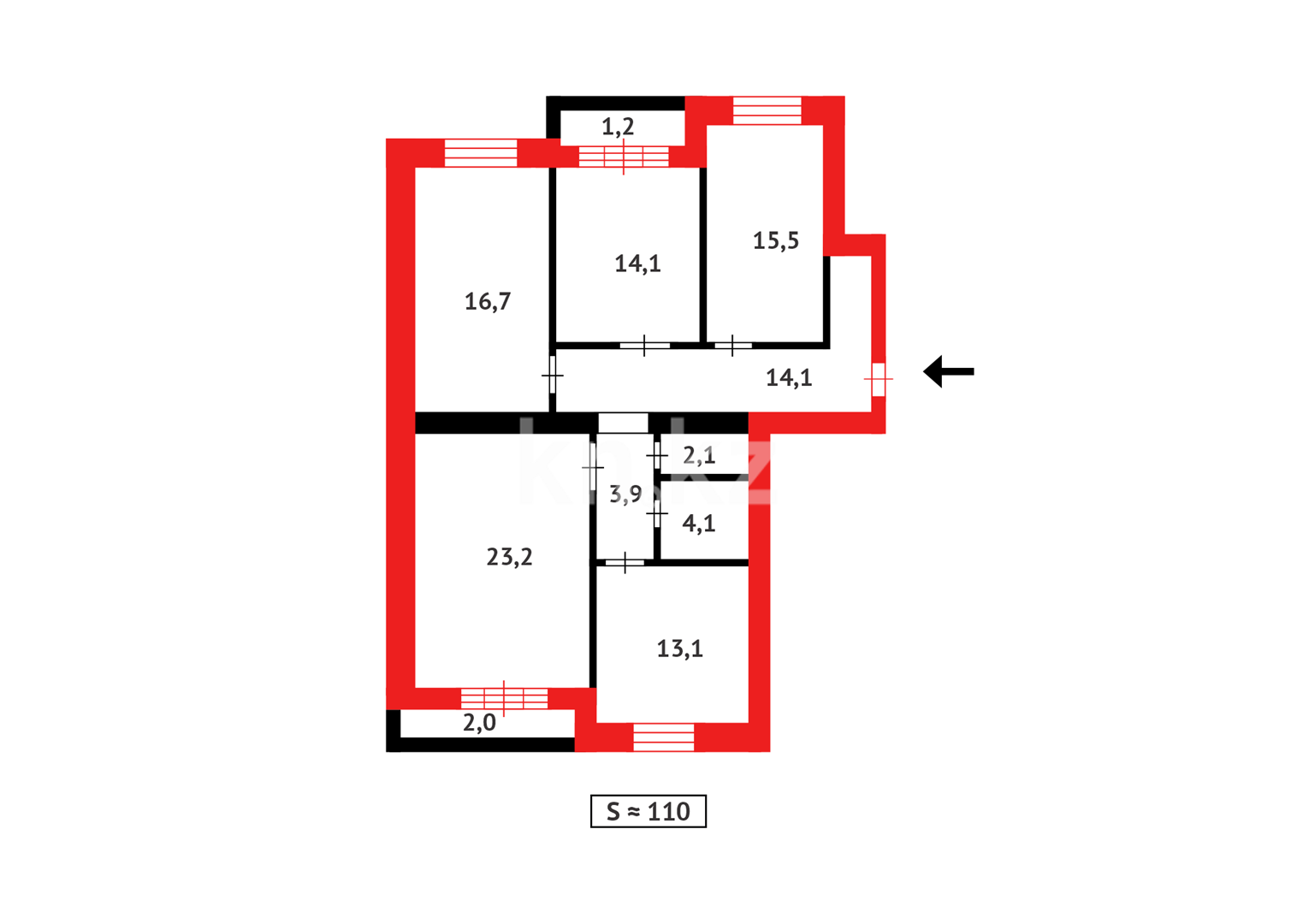 Продажа 4-комнатной квартиры, 110 м² в Караганде - фото 24