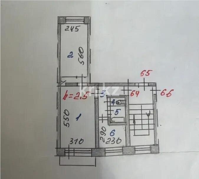 Продажа 2-комнатной квартиры, 44 м² в Абае