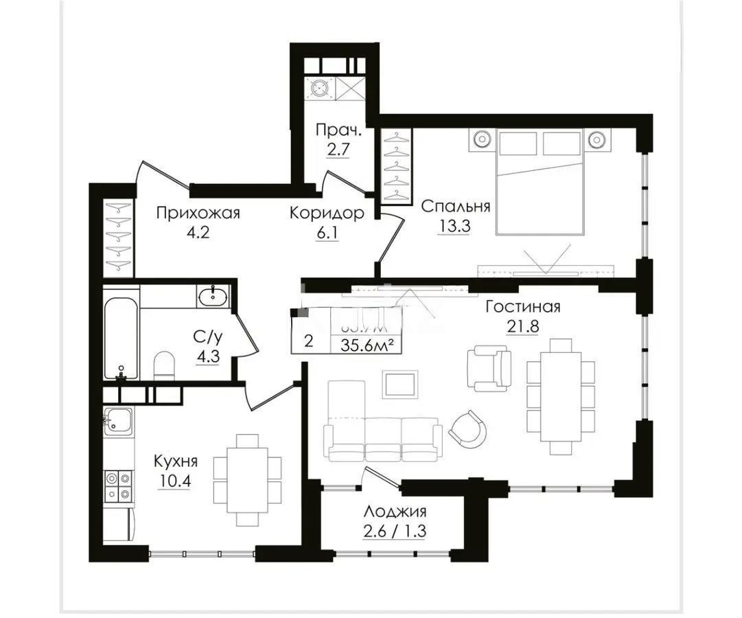 Продажа 2-комнатной квартиры, 65 м², пр. Тауелсыздык, дом  38/4 стр - Продажа  двухкомнатных квартир в новостройках Астаны с фото фото 1 из 4
