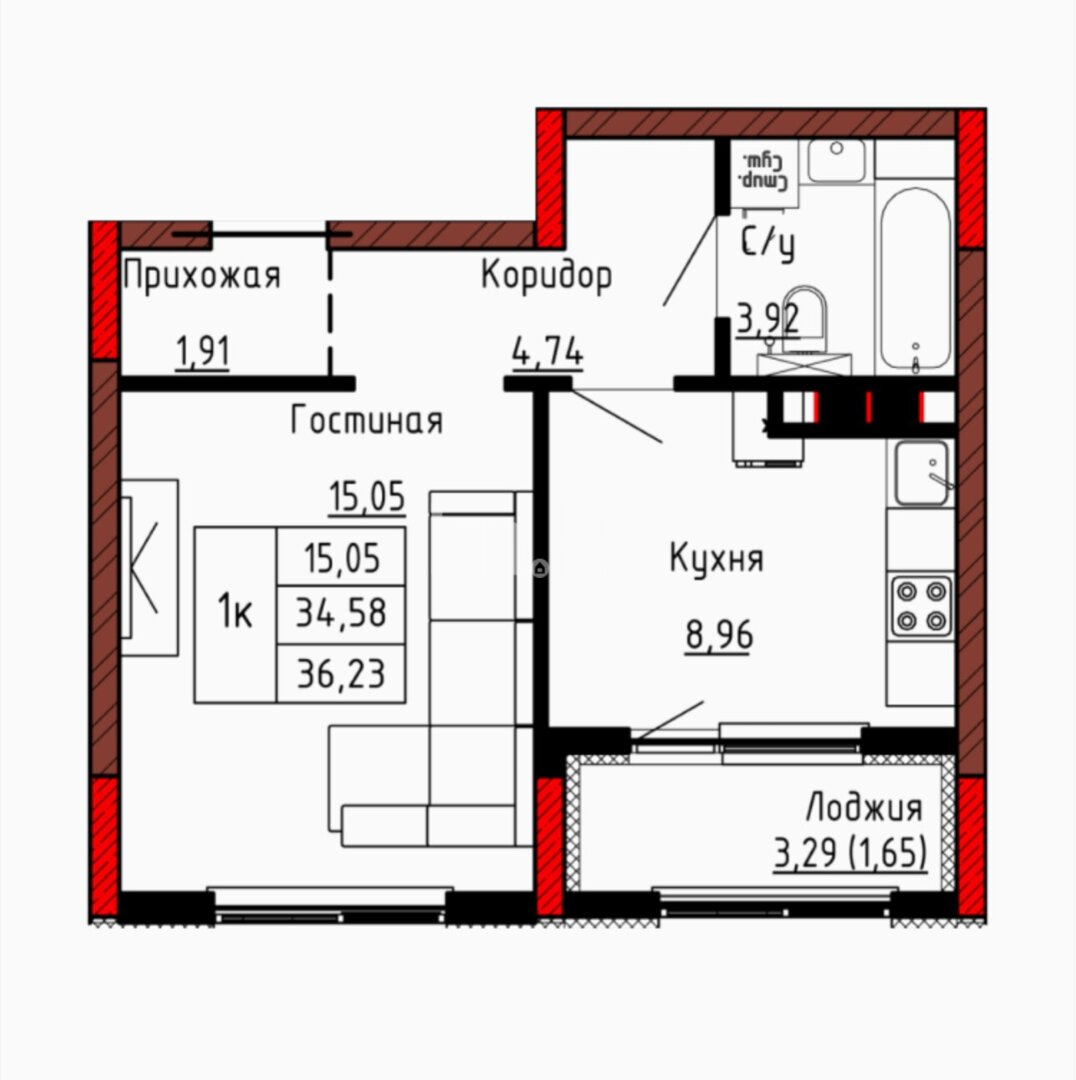Продажа 1-комнатной квартиры, 36 м² в Астане - фото 2