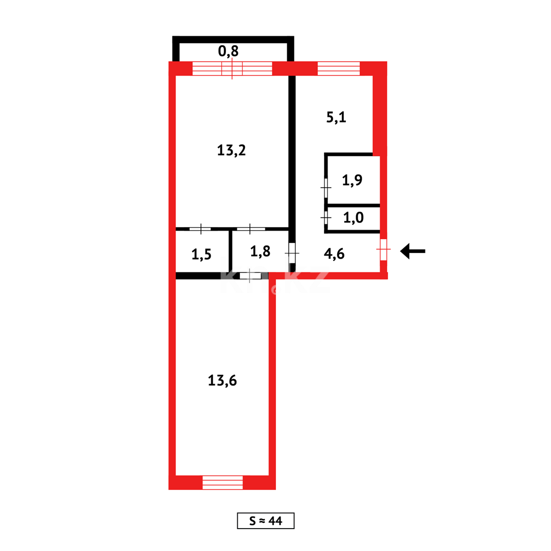 Продажа 2-комнатной квартиры, 47 м² - Продажа квартир в панельном доме в Темиртау - страница 24 фото 17 из 17