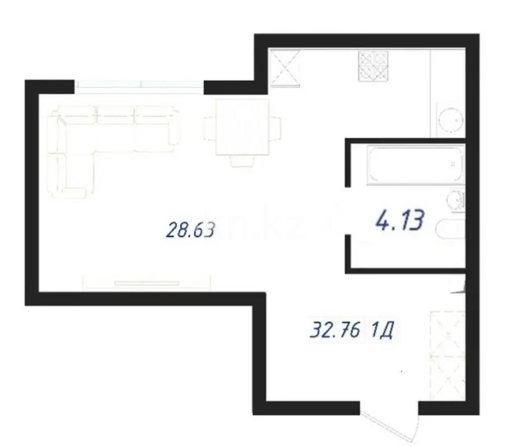 Продажа 1-комнатной квартиры, 33 м², ул. Байтурсынова, дом  16 стр в Астане