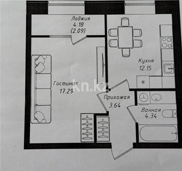 Продажа 1-комнатной квартиры, 12.15 м², пр. Улы Дала, дом  38а в Астане