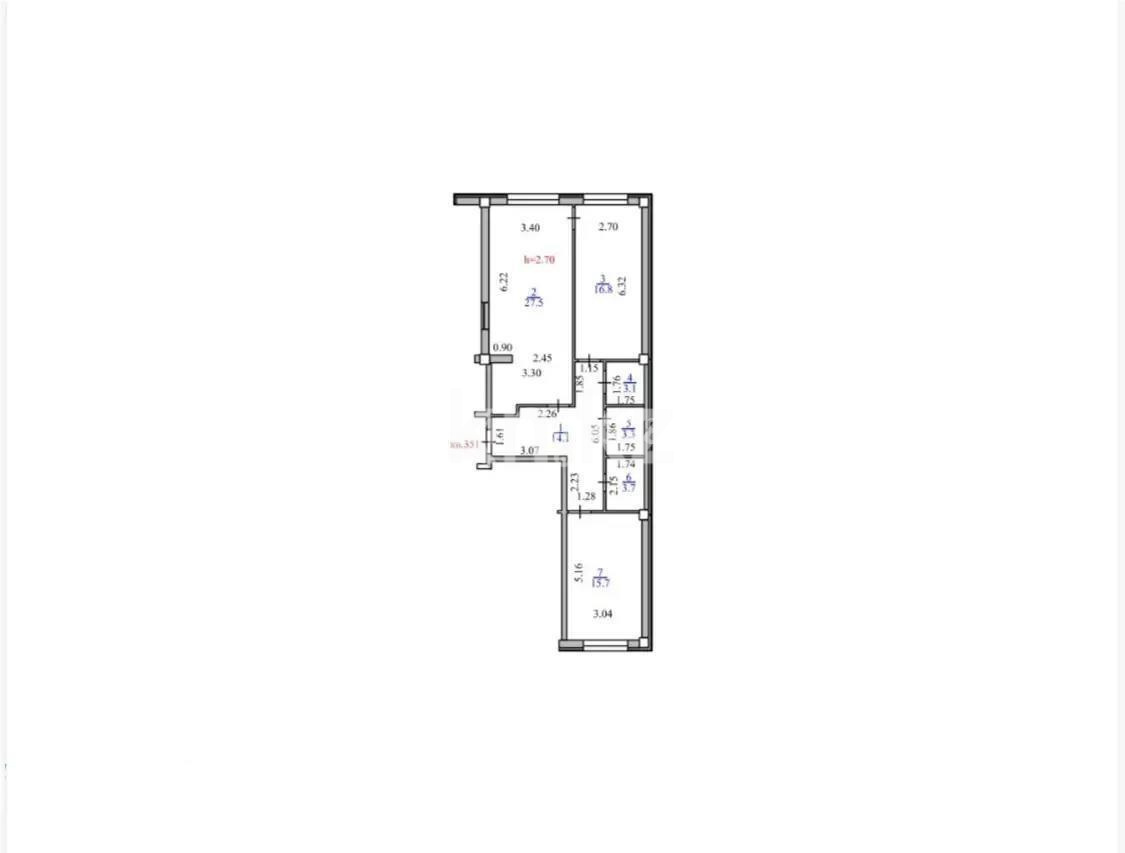 Продажа 3-комнатной квартиры, 84.2 м², ул. Ауэзова, дом  2/8 - Продажа  трехкомнатных квартир в Алматы без посредников фото 1 из 1