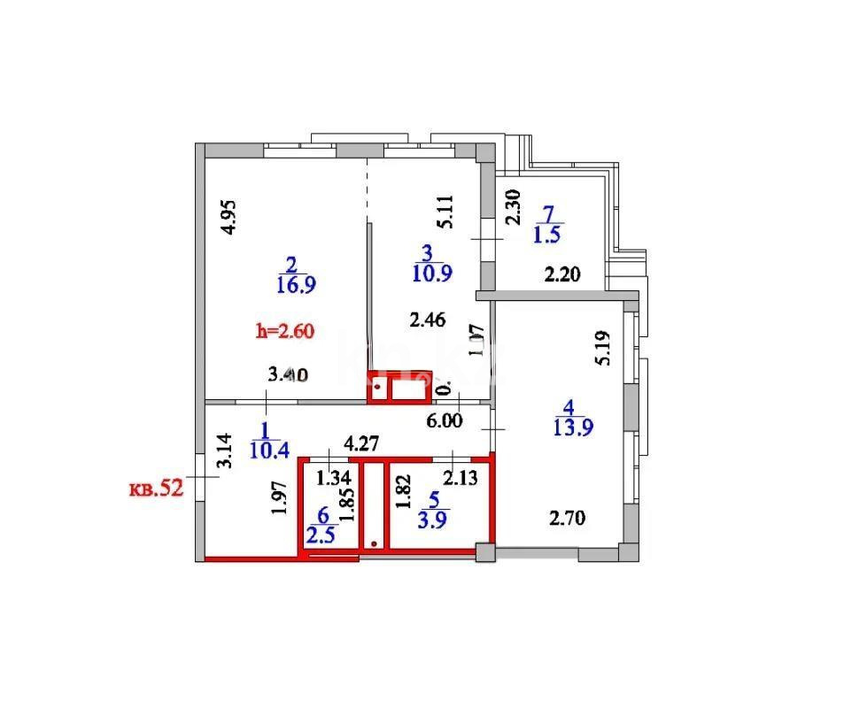 Продажа 2-комнатной квартиры, 60 м², ул. Бухар жырау, дом  25/1 - Продажа квартир в Астане фото 1 из 1