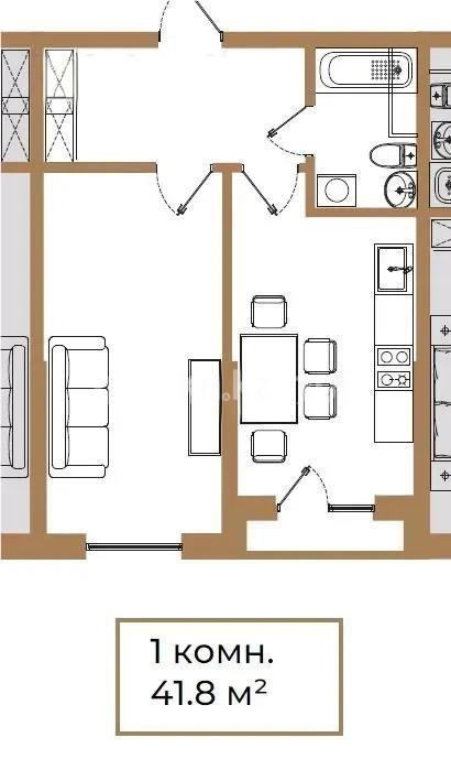 Продажа 1-комнатной квартиры, 41.8 м² в Алматы