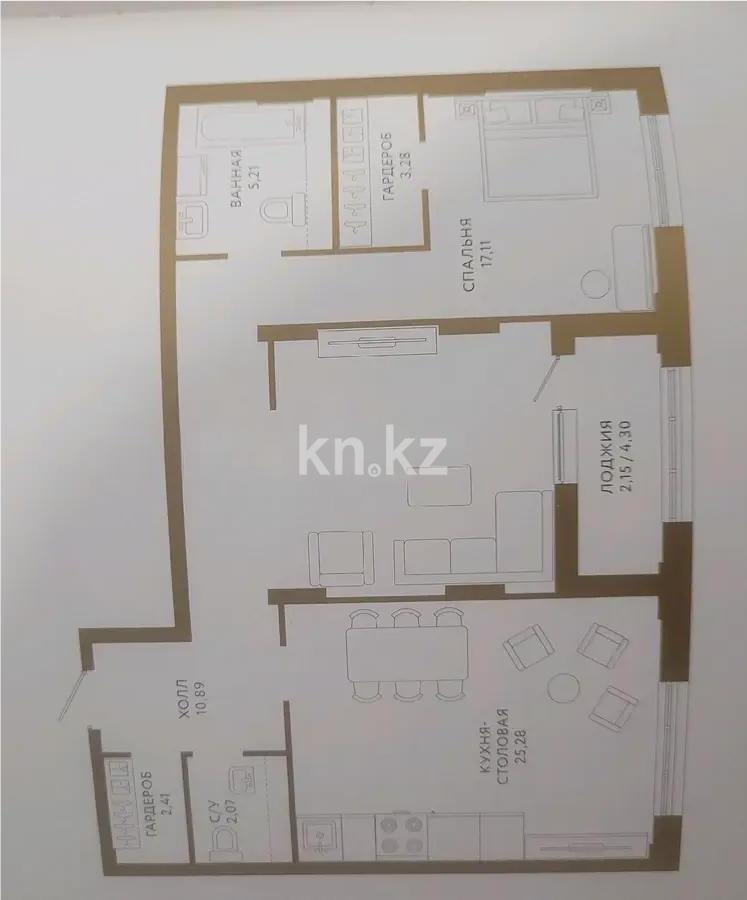 Продажа 2-комнатной квартиры, 82.5 м², ул. Достык, дом  8/3 в Астане