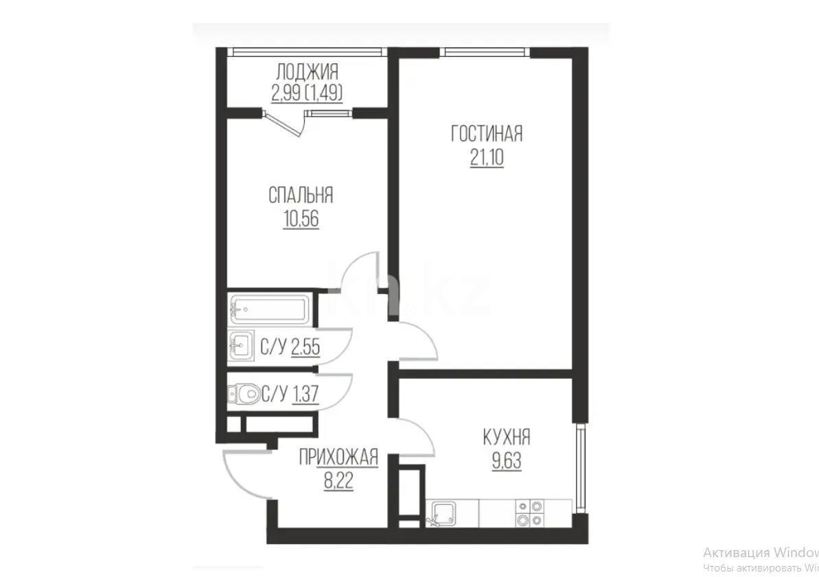 Продажа 2-комнатной квартиры, 58 м², ул. Омарова, дом  1 - Продажа  двухкомнатных квартир в Алматы без посредников с фото фото 1 из 1