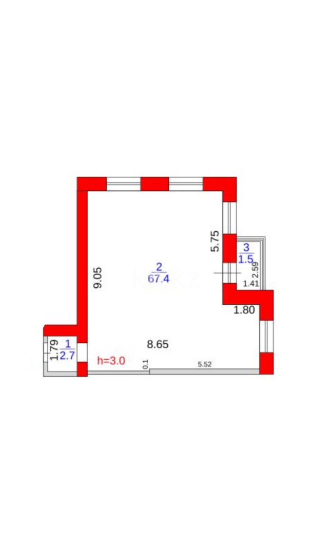 Продажа 2-комнатной квартиры, 71.6 м², мкр-н Гульдер-1, дом  3а в Караганде - фото 7