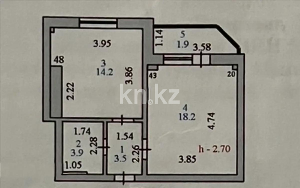 Продажа 1-комнатной квартиры, 41.7 м², ул. Сарайшык, дом  9 - Продажа  однокомнатных квартир в новостройках Астаны без посредников фото 4 из 4
