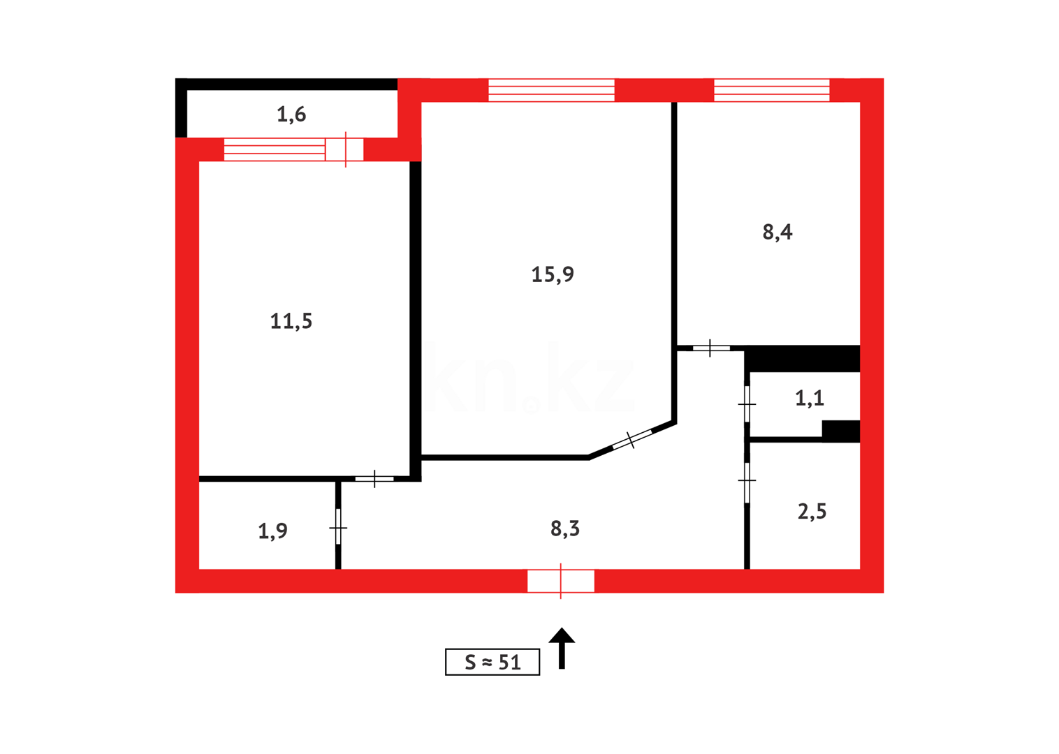 Продажа 2-комнатной квартиры, 51.2 м² - Продажа жилой и коммерческой недвижимости в Казахстане фото 13 из 13
