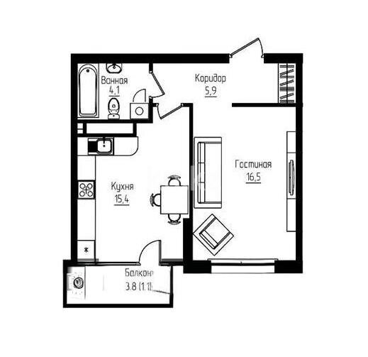 Продажа 1-комнатной квартиры, 43 м² в Алматы