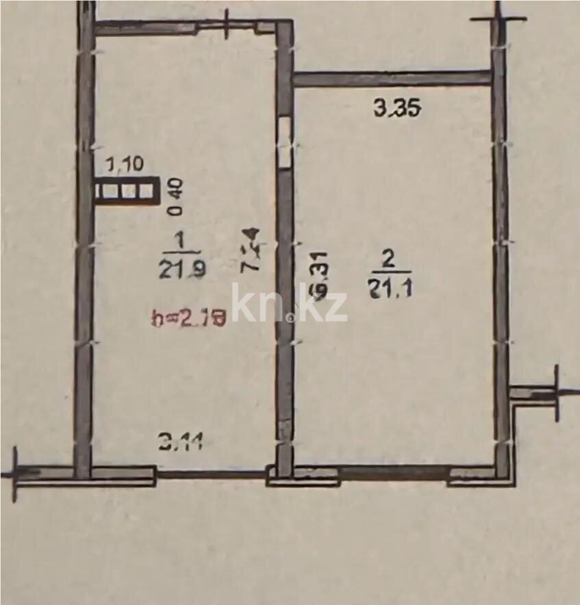 Продажа 2-комнатной квартиры, 43 м² в Алматы