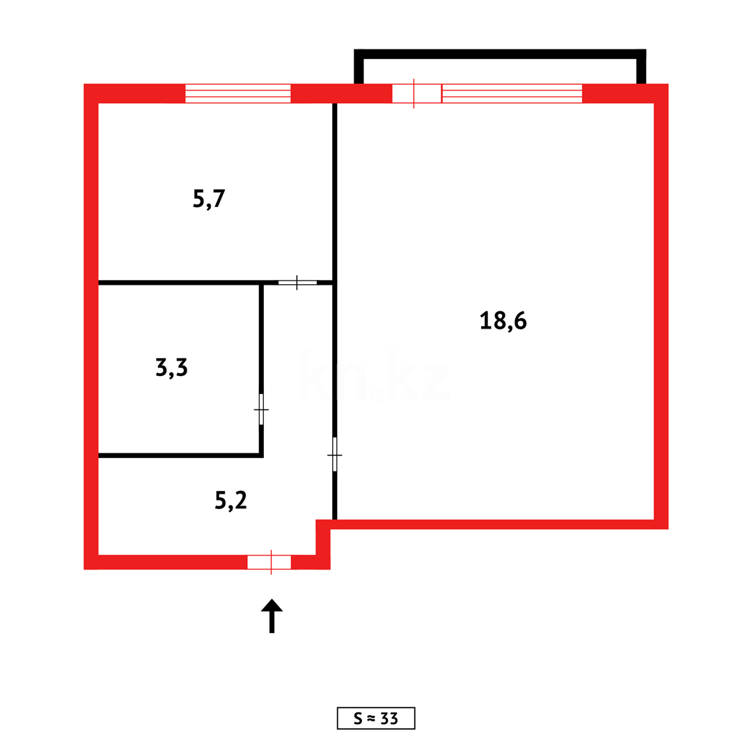 Продажа 1-комнатной квартиры, 30 м², ул. Маметовой - Продажа квартир в Караганде фото 8 из 8