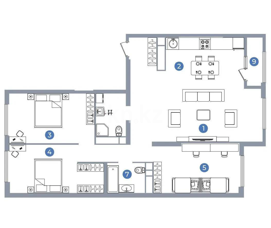 Продажа 4-комнатной квартиры, 125 м² - Продажа четырехкомнатных квартир в Алматы фото 3 из 3