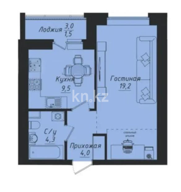 Продажа 1-комнатной квартиры, 38.5 м² в Астане