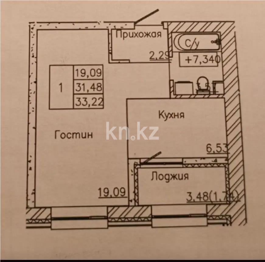 Продажа 1-комнатной квартиры, 33 м² - Продажа однокомнатных квартир от собственников в Астане - страница 3 фото 1 из 2