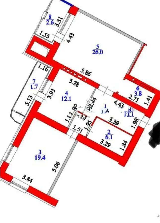 Продажа 3-комнатной квартиры, 83.2 м², ул. Жургенова, дом  18/2 - Продажа  трехкомнатных квартир в новостройках Астаны фото 7 из 7