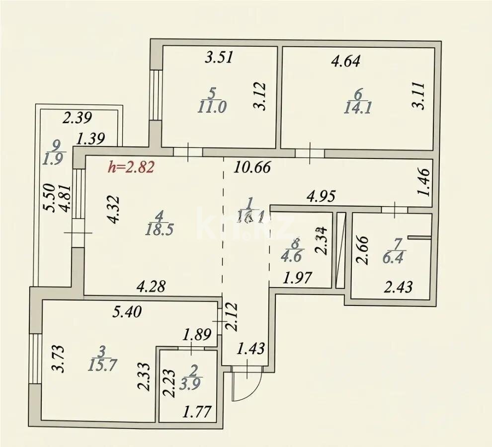 Продажа 4-комнатной квартиры, 92.5 м² в Астане - фото 9