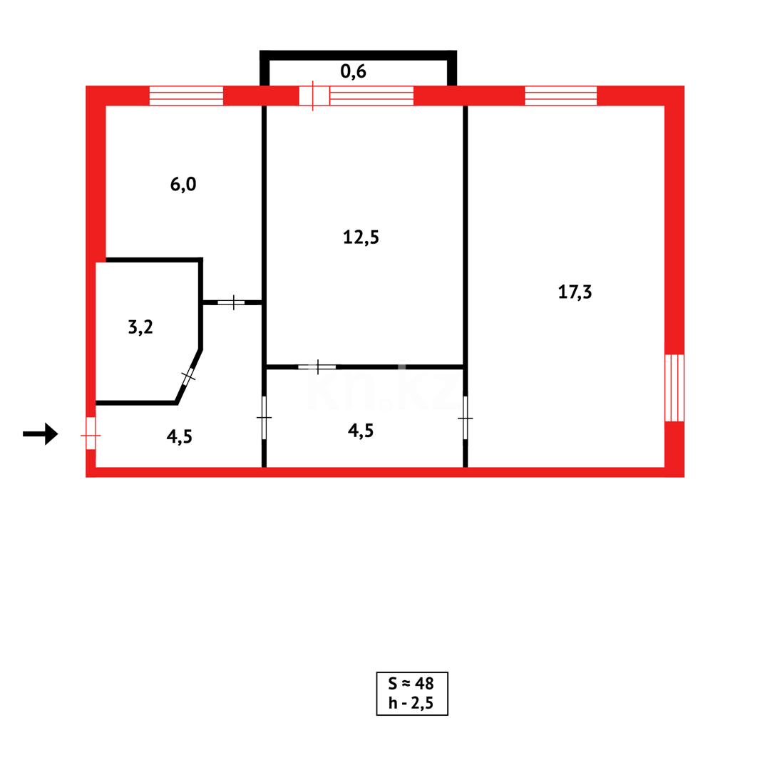 Продажа 2-комнатной квартиры, 47 м² в Караганде - фото 13