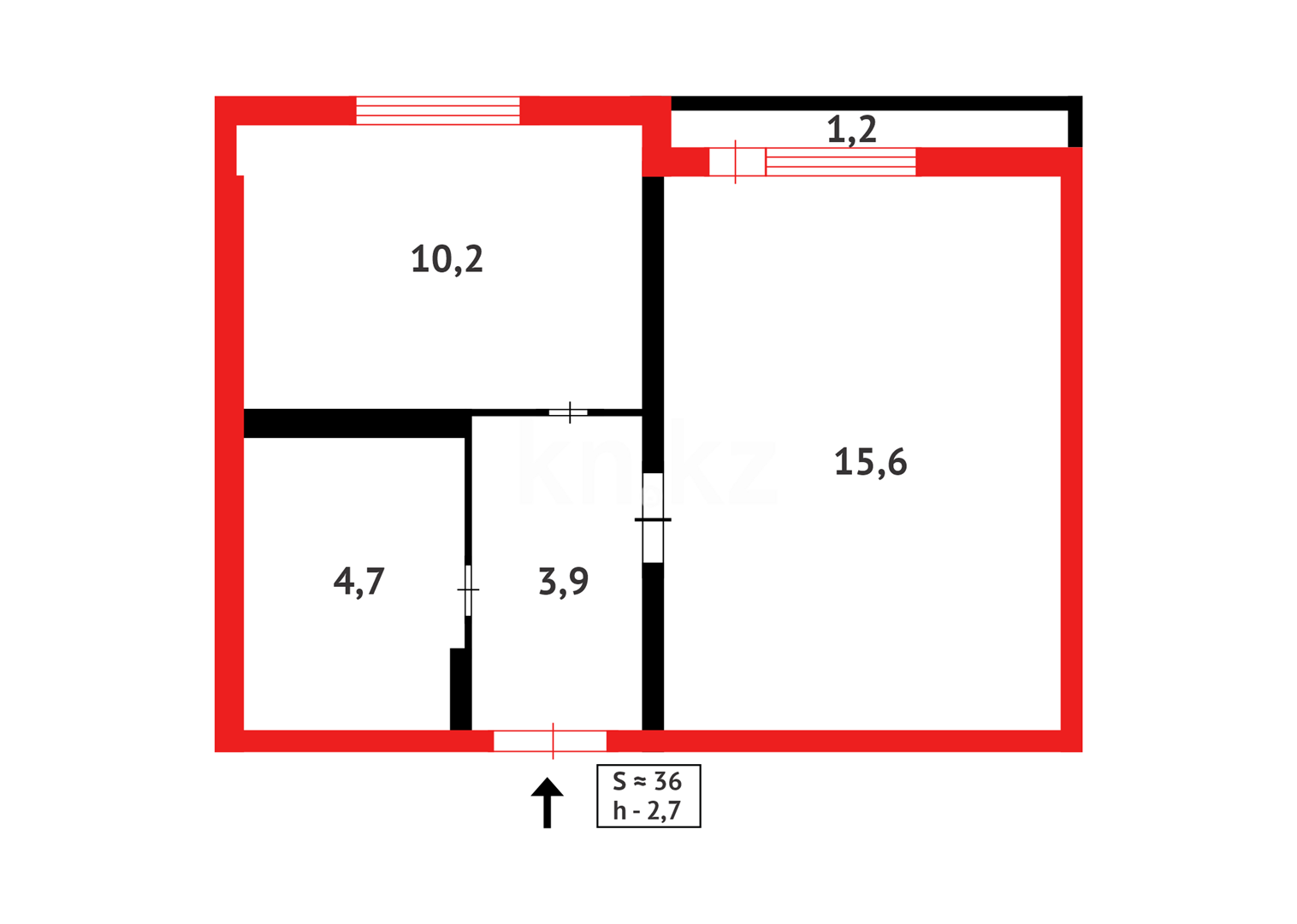 Продажа 1-комнатной квартиры, 35.6 м² - Продажа квартир в блочном доме в Казахстане - страница 15 фото 13 из 13