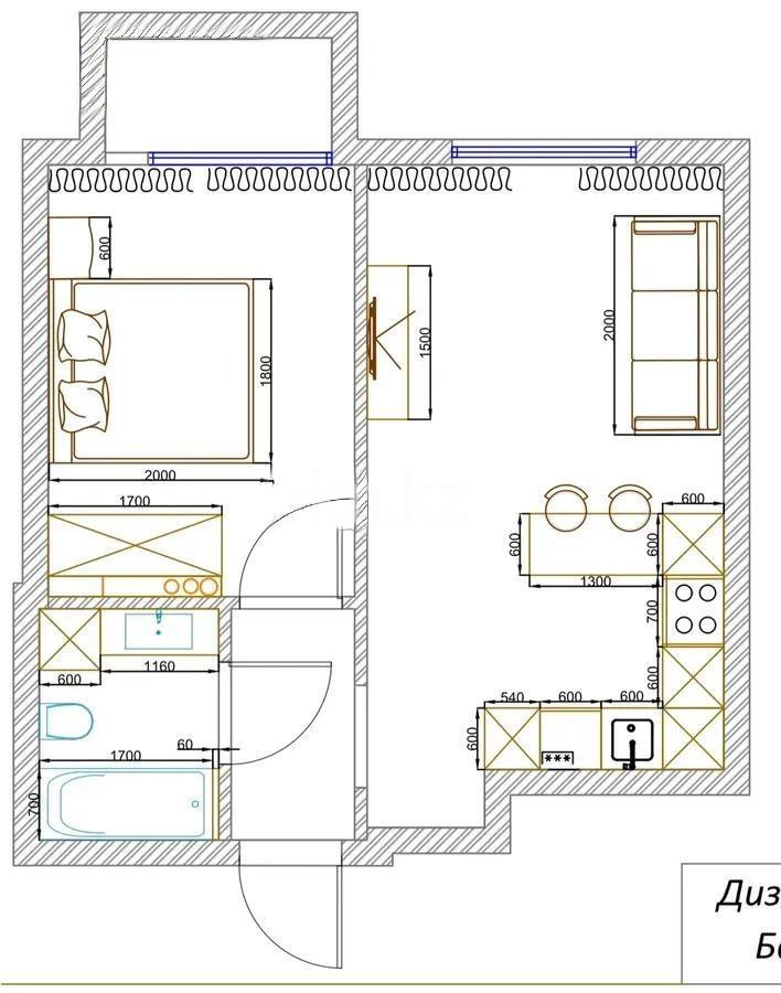 Продажа 2-комнатной квартиры, 39 м², ул. Е-36, дом  5 - Продажа квартир в новостройках Астаны с фото фото 5 из 5