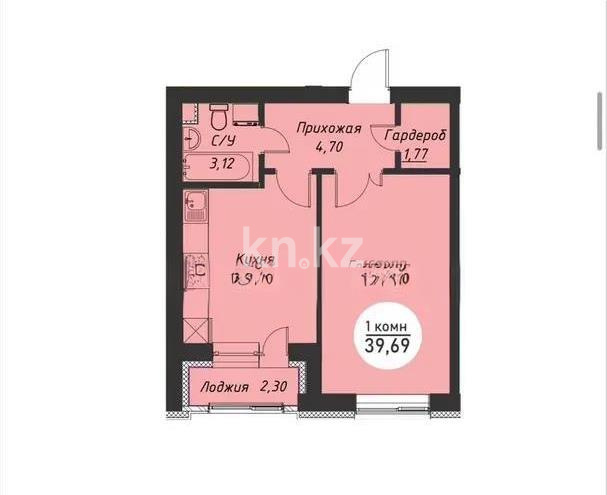 Продажа 1-комнатной квартиры, 39.3 м² - Продажа однокомнатных квартир в Астане - страница 3 фото 1 из 1
