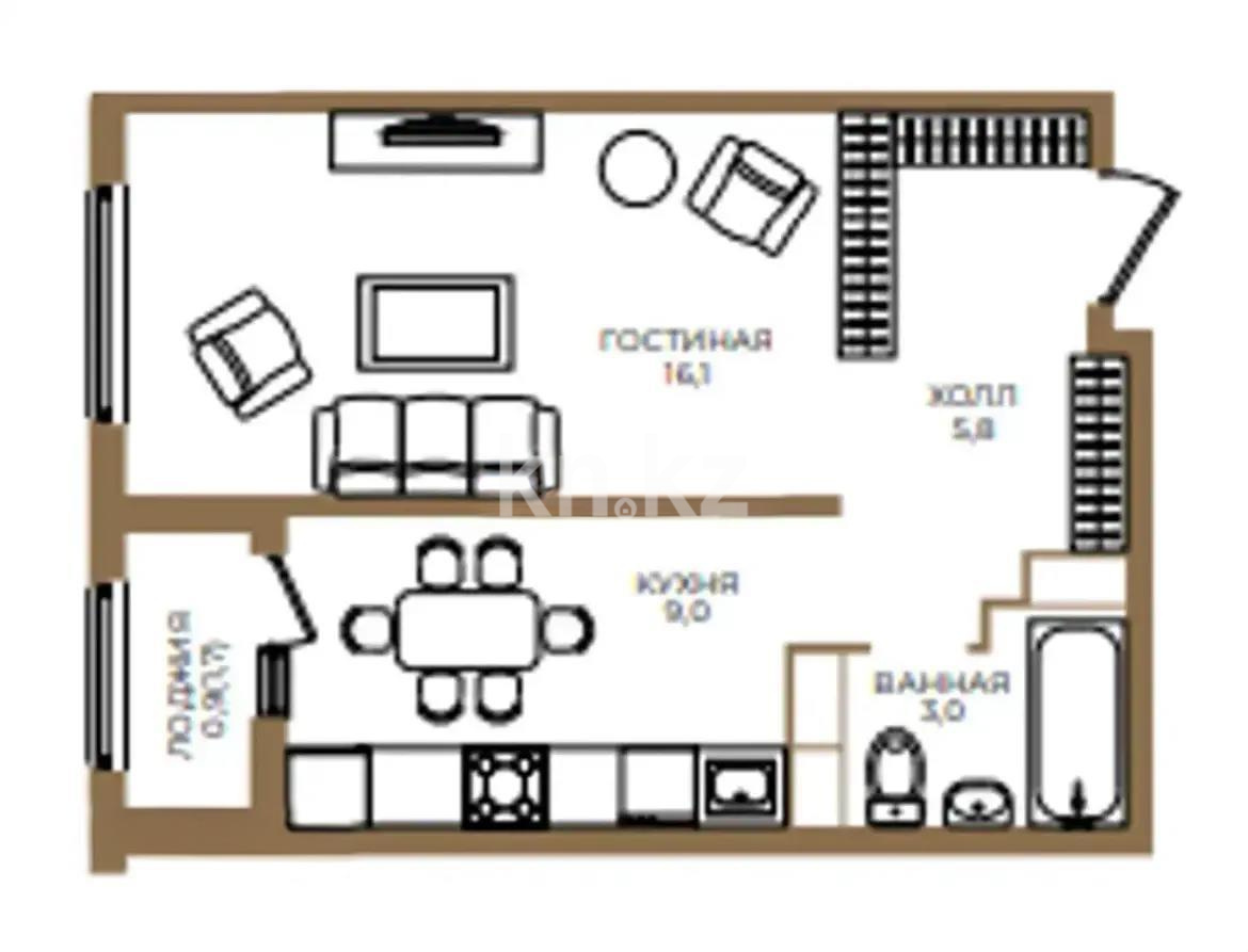 Продажа 1-комнатной квартиры, 35 м² в Алматы