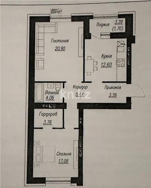 Продажа 2-комнатной квартиры, 68.96 м² - Продажа квартир в Астане - страница 14 фото 1 из 1