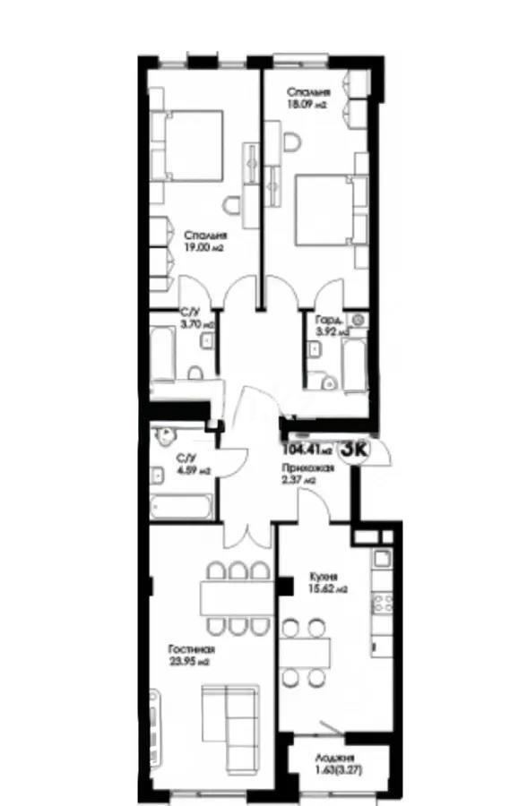 Продажа 3-комнатной квартиры, 107 м², ул. Акмешит, дом  1 в Астане