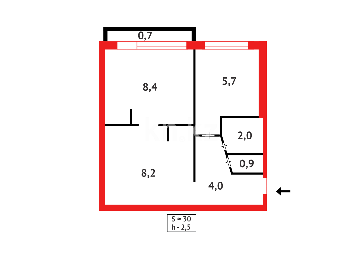 Продажа 1-комнатной квартиры, 30 м² - Продажа однокомнатных квартир в панельном доме в Караганде - страница 6 фото 11 из 11
