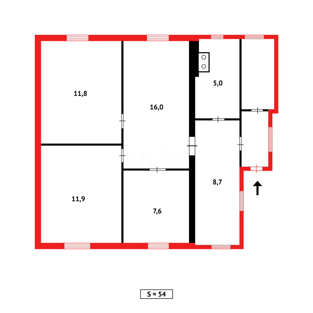 Продажа 4-комнатного дома, 54 м², Тимирязева - Продажа квартир в Сарани фото 1 из 9