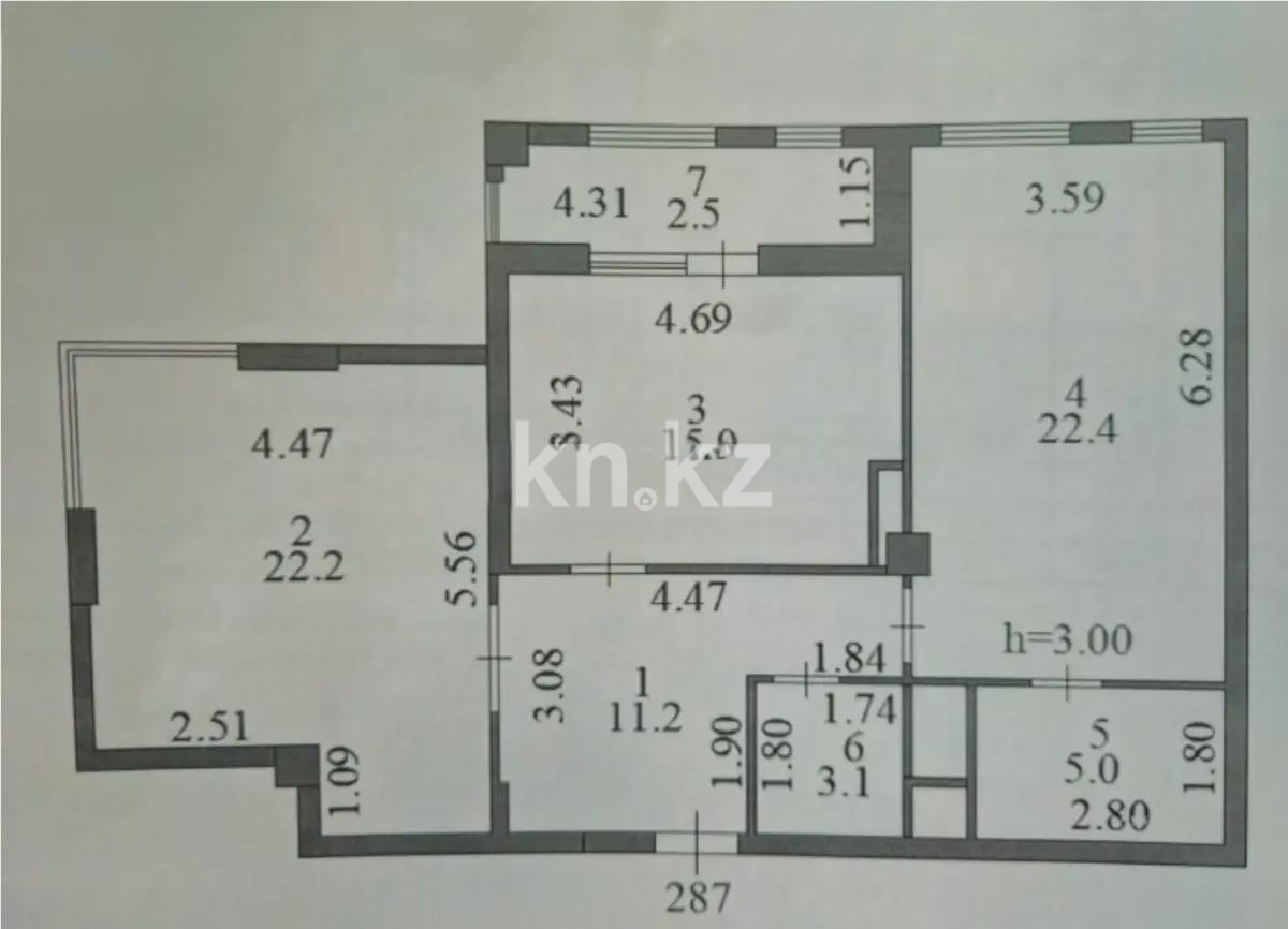 Продажа 3-комнатной квартиры, 83 м² в Астане