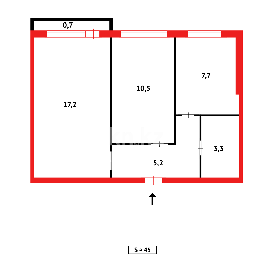 Продажа 2-комнатной квартиры, 45 м², мкр-н 12 - Продажа квартир в Караганде фото 11 из 11