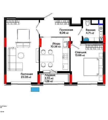 Продажа 2-комнатной квартиры, 61.17 м² - Продажа квартир в Астане фото 1 из 1