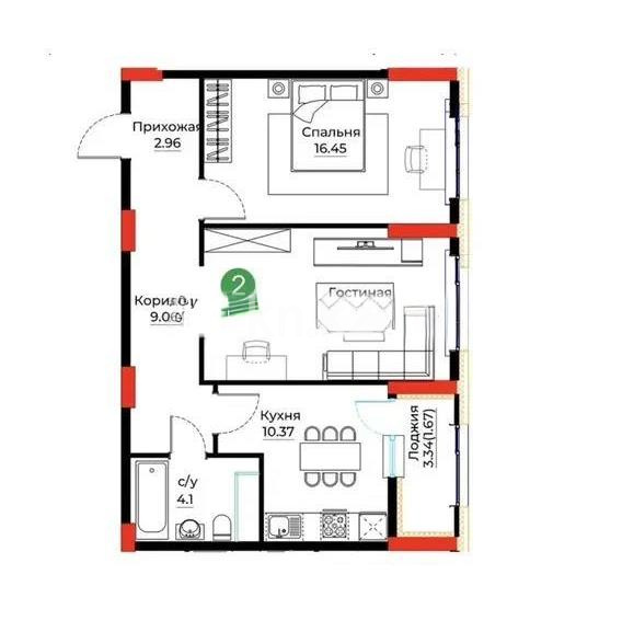 Продажа 2-комнатной квартиры, 61.67 м² - Продажа двухкомнатных квартир в Астане - страница 10 фото 4 из 4
