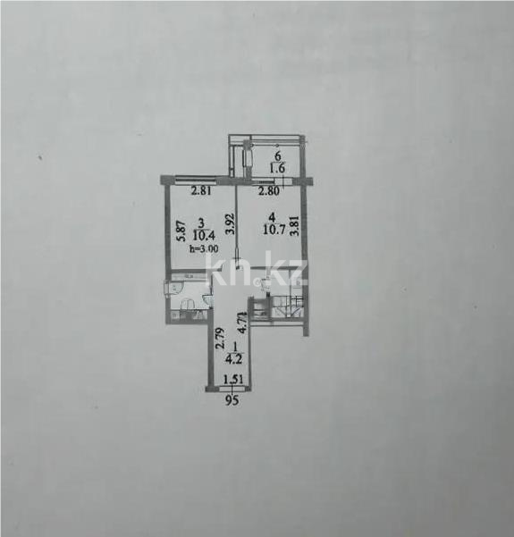 Продажа 2-комнатной квартиры, 38.6 м² в Астане
