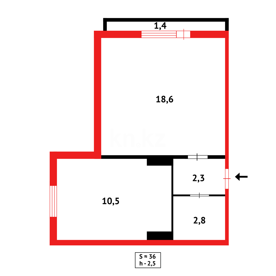 Продажа 1-комнатной квартиры, 36 м² - Продажа однокомнатных квартир в Караганде фото 12 из 12