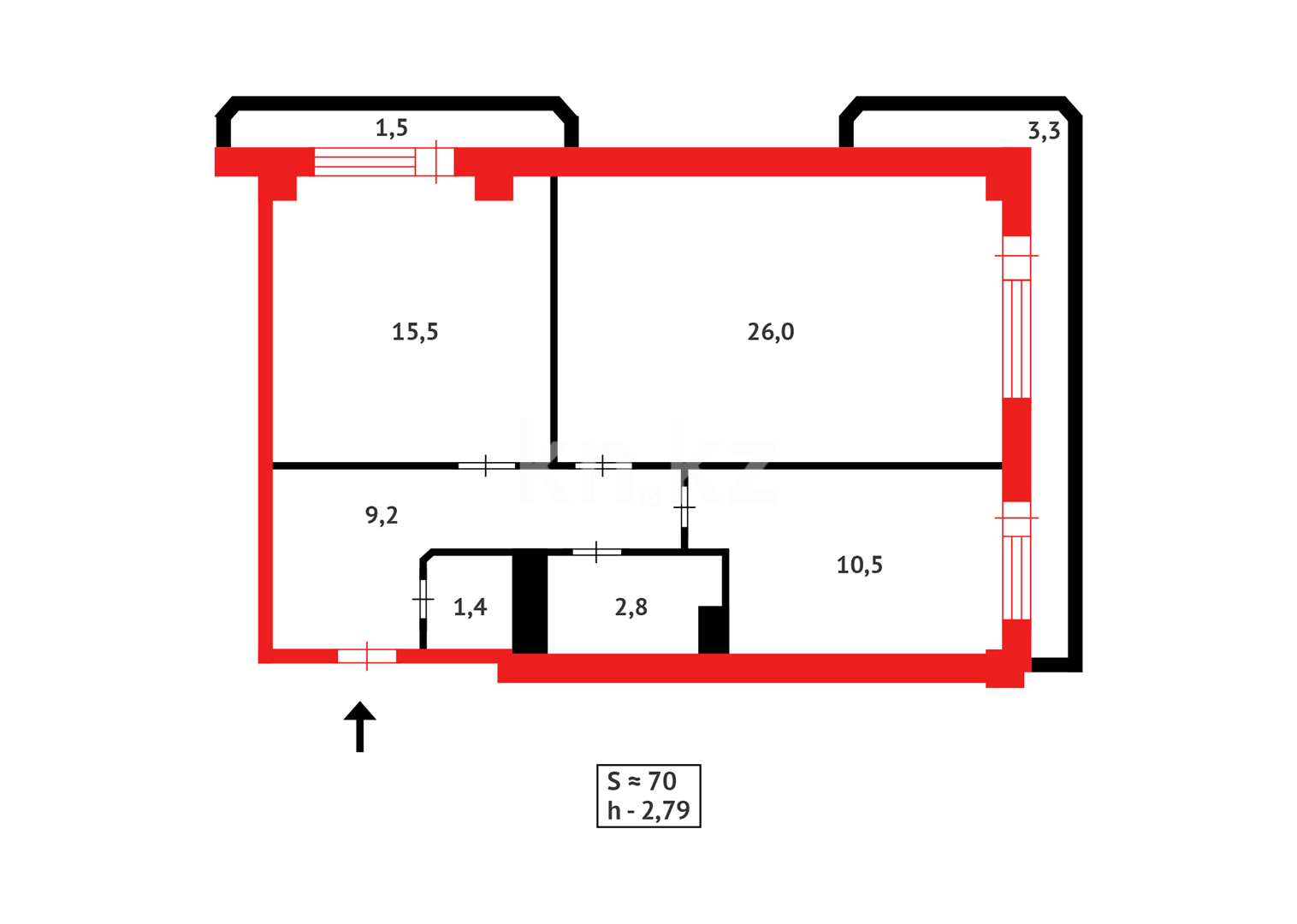 Продажа 2-комнатной квартиры, 70 м², ул. Тараз - Продажа квартир в Астане фото 6 из 6