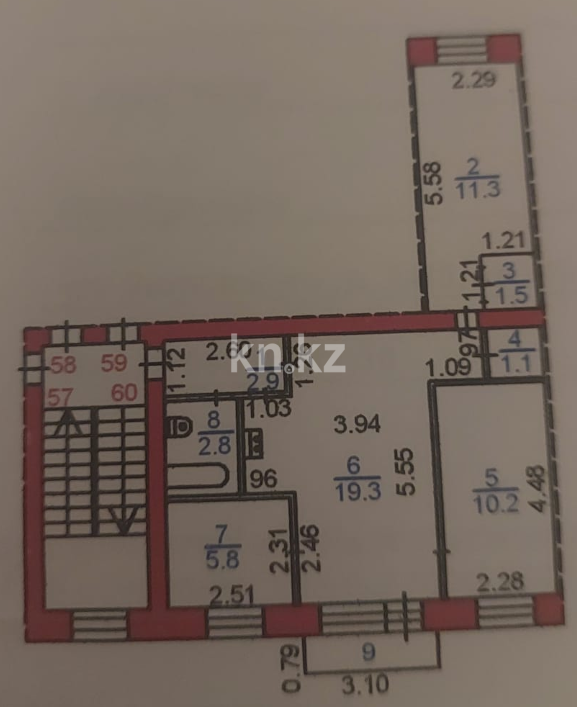 Продажа 3-комнатной квартиры, 57 м² в Караганде