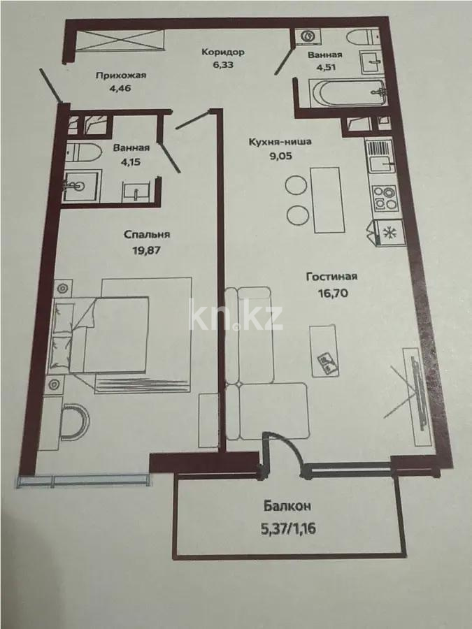 Продажа 2-комнатной квартиры, 67.22 м², ул. Кожабекова, дом  17/2 - Продажа квартир в Алматы фото 1 из 1