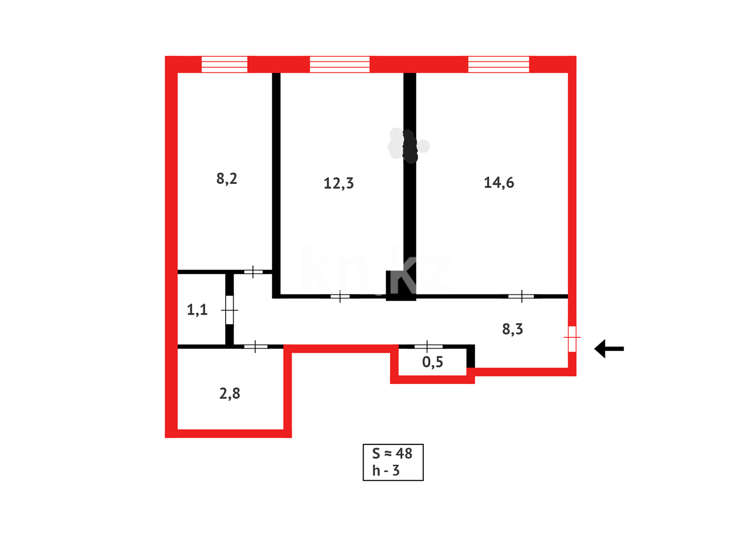Продажа 2-комнатной квартиры, 48 м², пр. Ленина, дом  2 - Продажа квартир в Сарани фото 3 из 12