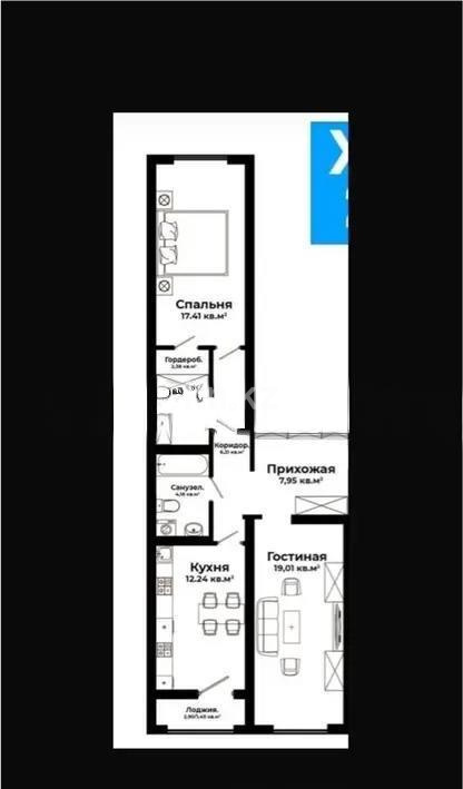 Продажа 2-комнатной квартиры, 73.29 м², ул. Казыбек би, дом  21 - Продажа  двухкомнатных квартир в новостройках Астаны без посредников фото 1 из 1