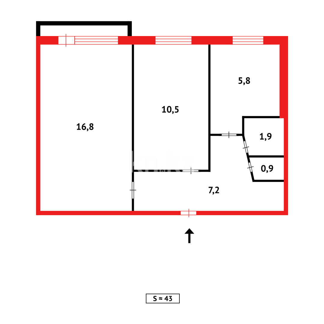 Продажа 2-комнатной квартиры, 45 м² в Темиртау - фото 13